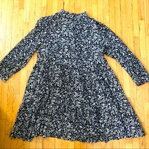 JCREW Print crepe Dress w tiered skirt - XL